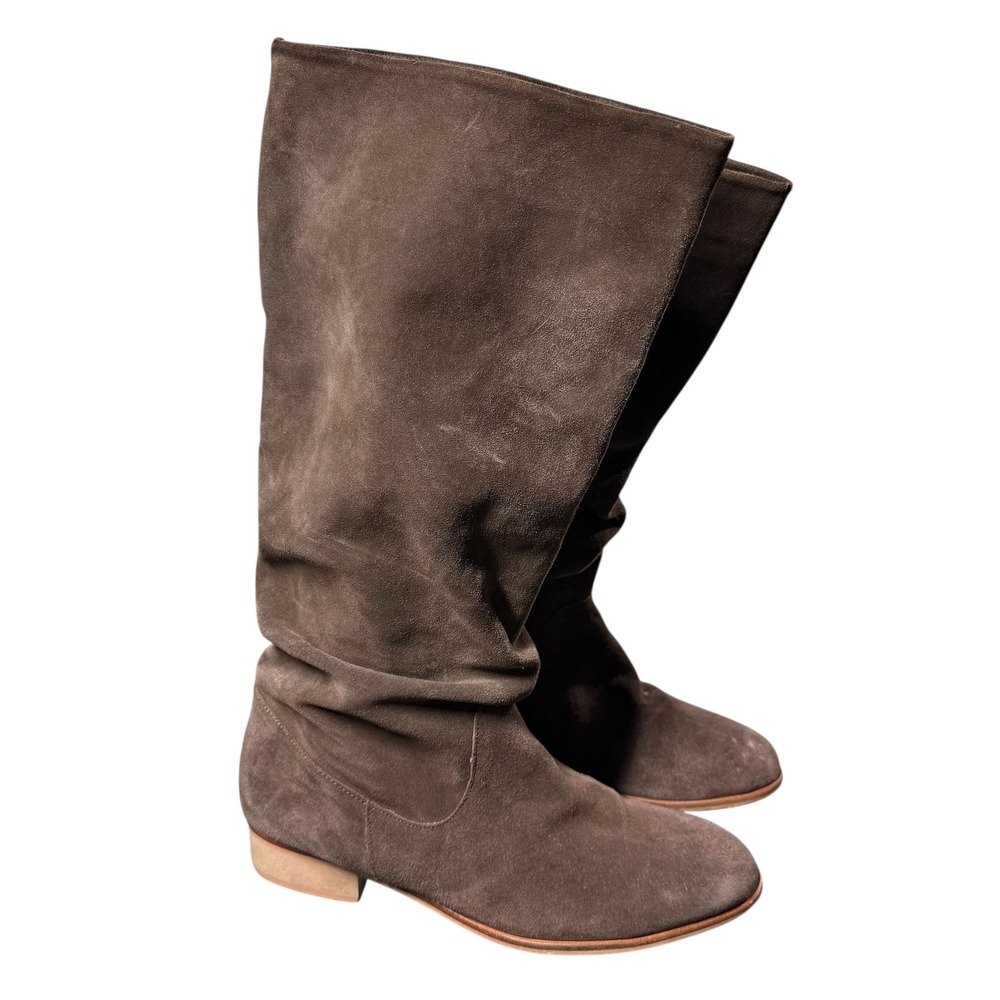Charles by Charles David Women 9.5
Suede Slouch Boots Brown Knee High Low Heel